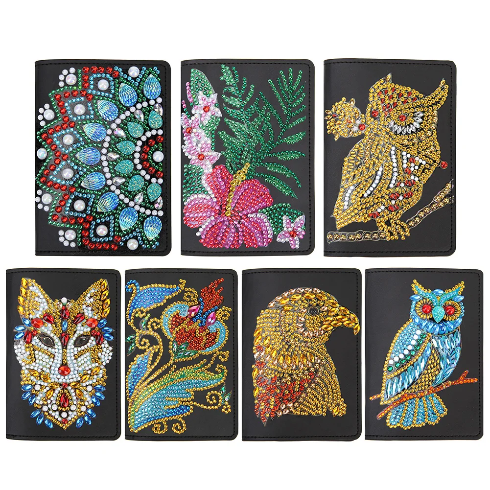 Кожаная обложка для паспорта с алмазным рисунком винтажная защита особой формы