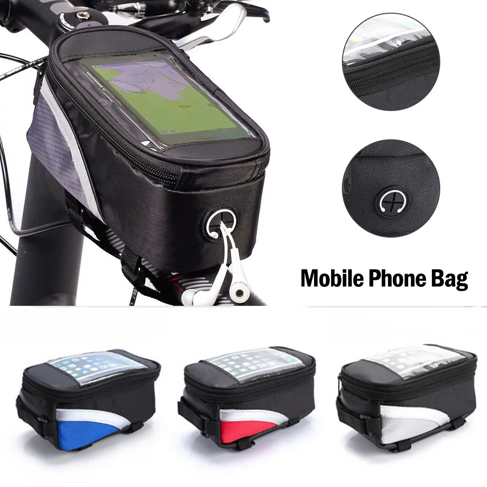 6.3 Inch Touch Screen Bicycle Bags,MTB Cycling Bike Head Tube Bag,Bicycle Handlebar Cell Mobile Phone Bag Case Holder For Bike