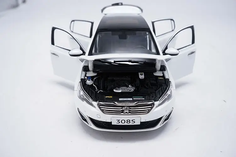 Оригинальный авторизованный подлинный 1:18 Peugeot 308S 2015 хэтчбек сплав литье под
