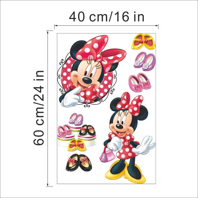 Милые наклейки на стену с Микки и Минни для детской комнаты спальни украшение |