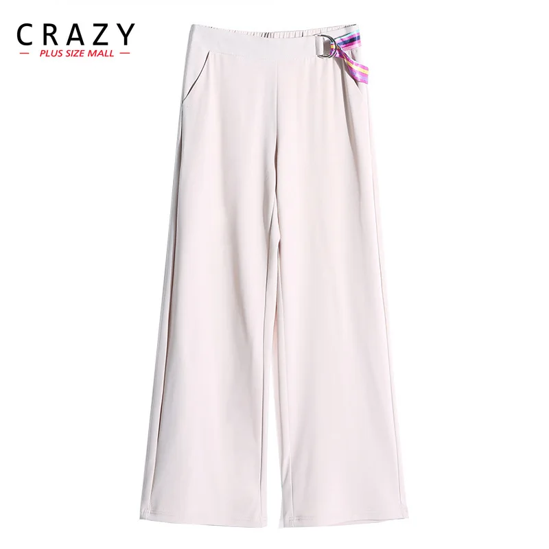 

100kg Plus Size Women 2021 Summer Wide Leg Pants Office Lady Elegant Black Casual Pants Large Size 9XL