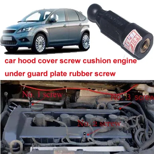 

4 pcs car hood cover screw cushion engine under guard plate rubber screw for ford focus mk2 MK3 Mk4 2005-2013 Mondeo ESCORT 2.0T