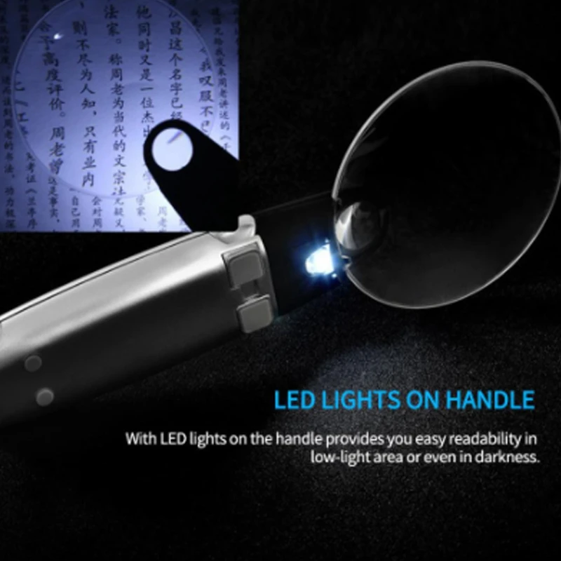 

Hangheld Desk Type Magnifier 20X/30X Magnifying Glass Lens with LED Light for Reading Low Vision Seniors