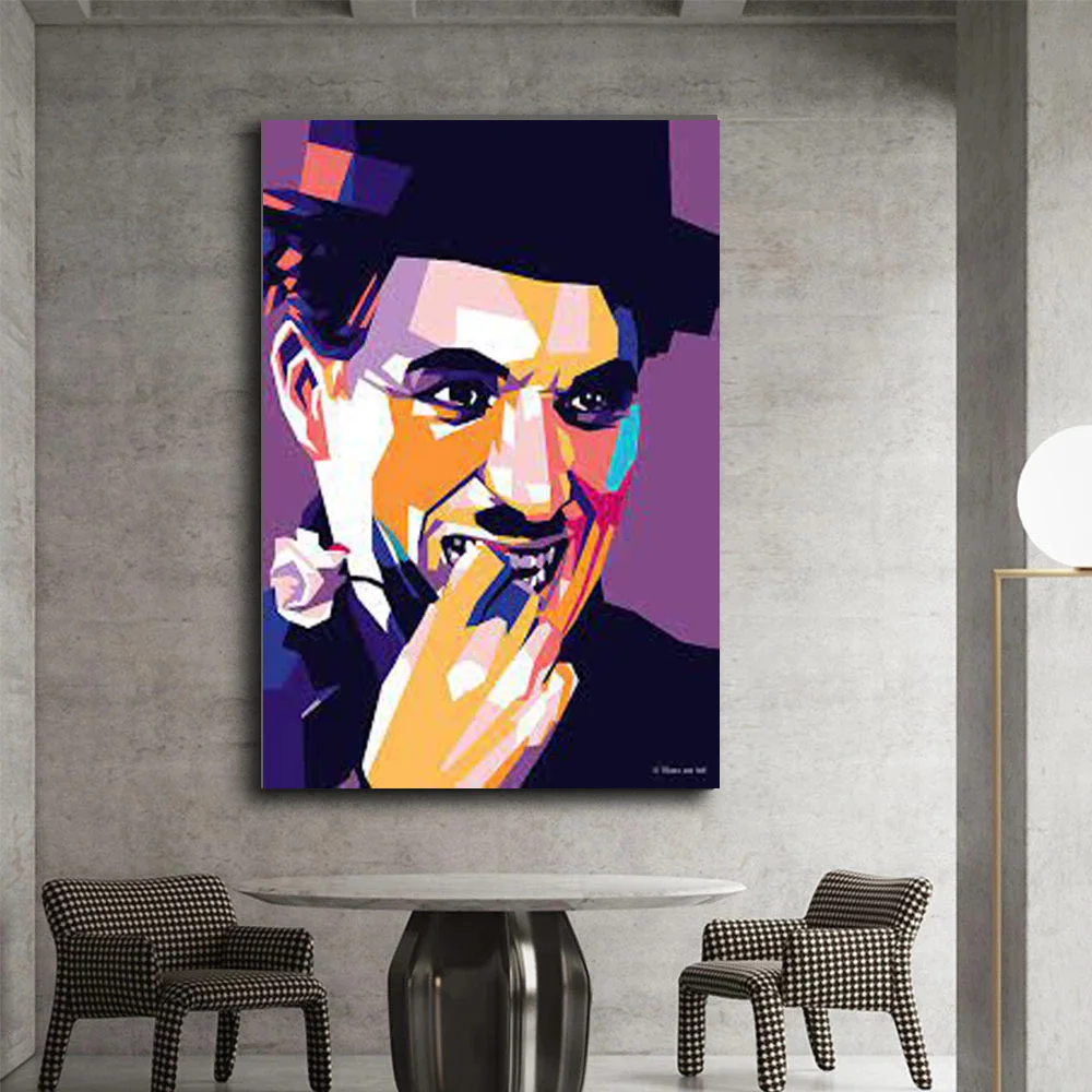

Chaplin Pop Art Poster And Prints Colourful Wall Art Canvas Painting Picture For Living Room Home Decor Cuadros No Frame