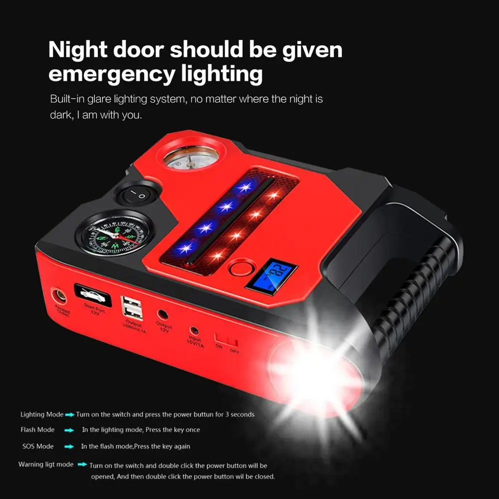 22000 ма · ч портативный автомобильный пусковой стартер шин надувной аккумулятор