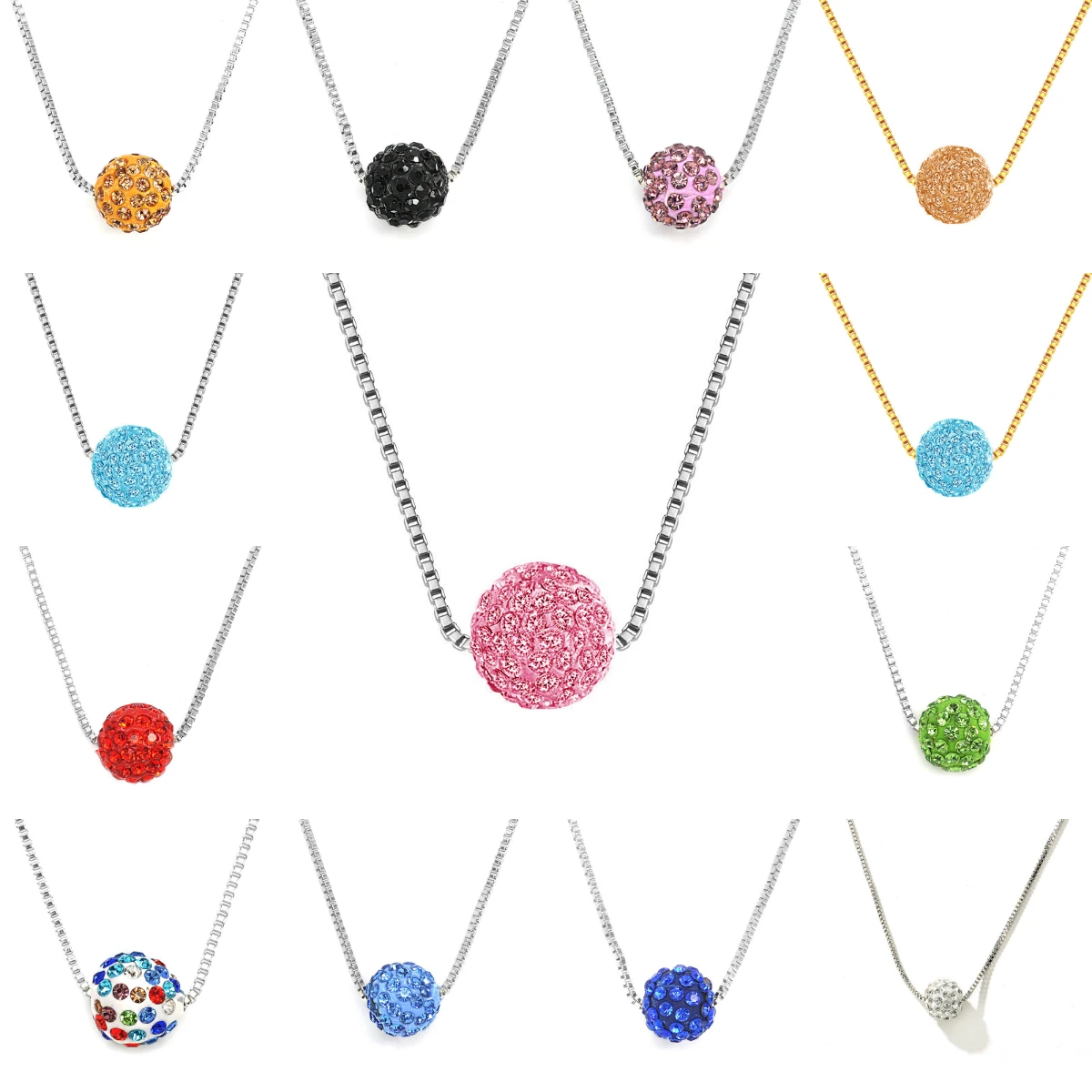 

Korean Version Of Exquisite Jewelry Shambhala Imitation Ball Pearl Necklace Crystal Ball Clavicle Chain