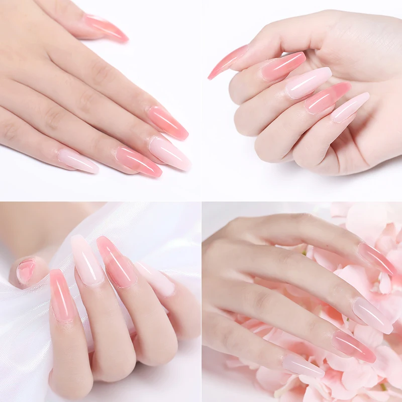 

MIZHSE 30ml Poly Nail Gel Acrylic Gel Kits Nail Art Clear Camouflage Color Nail Tips Crystal UV Poly Extension Gel Slice Brush