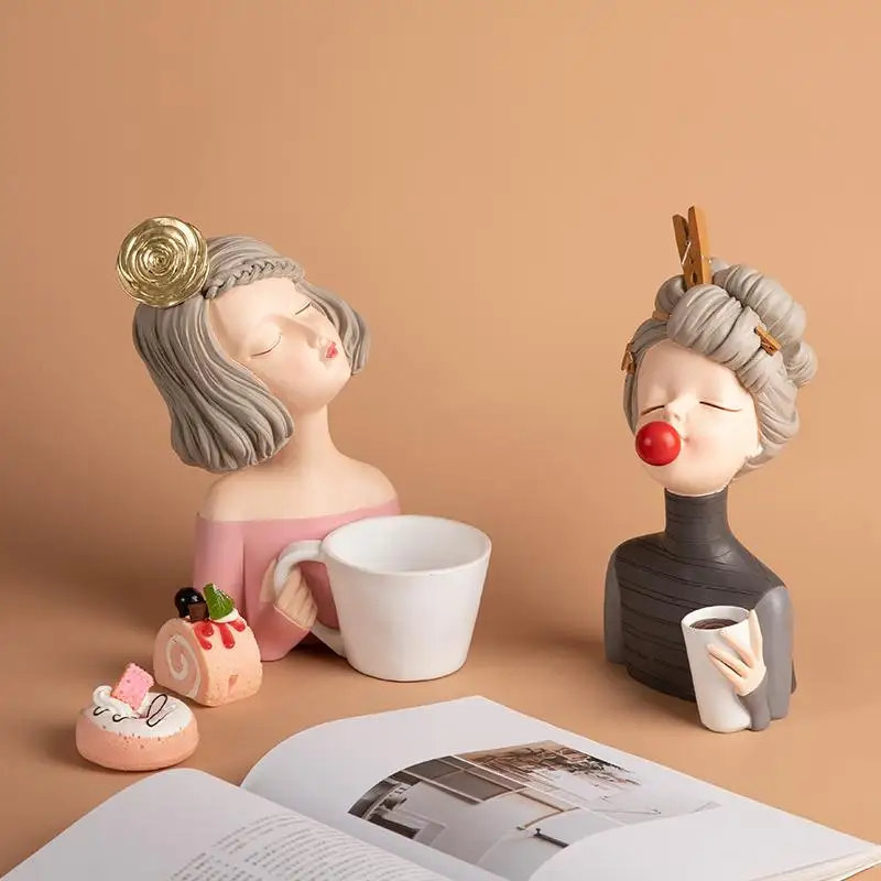 

Nordic bubble girl TV cabinet porch living room TV cabinet resin sculpture decoration wedding birthday gift flower arrangement