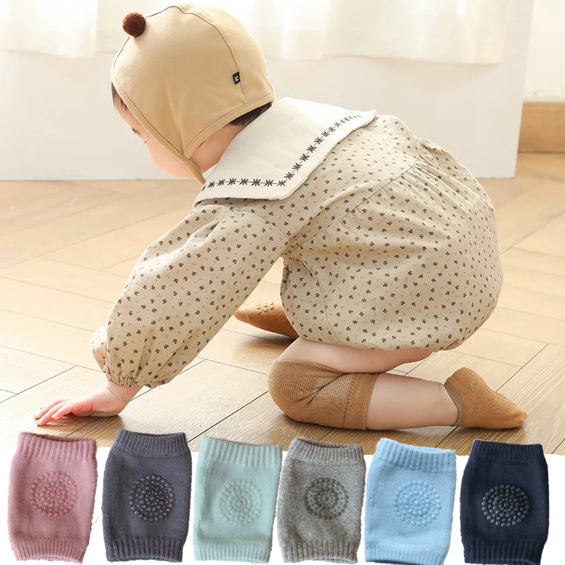 Детские дышащие хлопковые носки для пола защиты коленей и Ползания