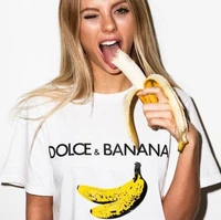 woment shirt style dolcebanana printed tops short sleeve harajuku ulzzang tumblr t shirt fashion banana fruit graphic tee