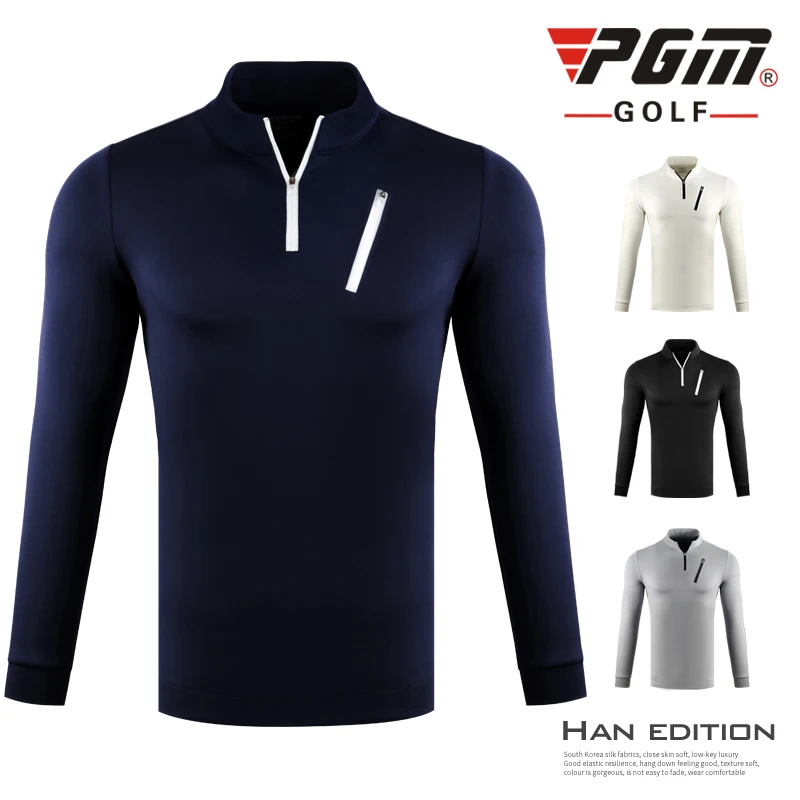 Мужские рубашки для гольфа Pgm футболка с длинными рукавами на молнии дышащие топы