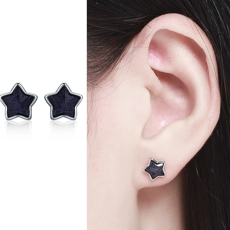 Женские винтажные серьги гвоздики VOROCO маленькие из стерлингового серебра 925