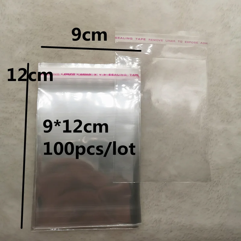 4x6-14x14cm различные модели герметичные полиэтиленовые пакеты прозрачные Opp пластиковые пакеты самоклеющиеся уплотнения ювелирных изделий делая мешок - Цвет: 9x12cm