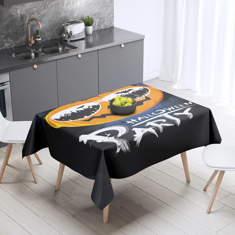 

Halloween tablecloth fabric waterproof, anti-scald, oil-proof, disposable tablecloth, cotton, linen, cartoon linen tablecloth