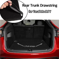 trunk rope for tesla model y rear trunk cover draw rope drawstring handle pull straps car tidying organizer accessories 2021
