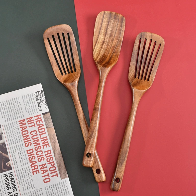 

Natural Wooden Cooking Shovel Spatula Turner Kitchen Utensil Non-stick Cookware