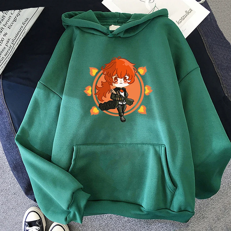 

Zhong Li Print Genshin Impact Hot Game Anime Hoodie Women/Men Streetwear Kawaii Pullover Oversized Harajuku Sweatshirt Tops