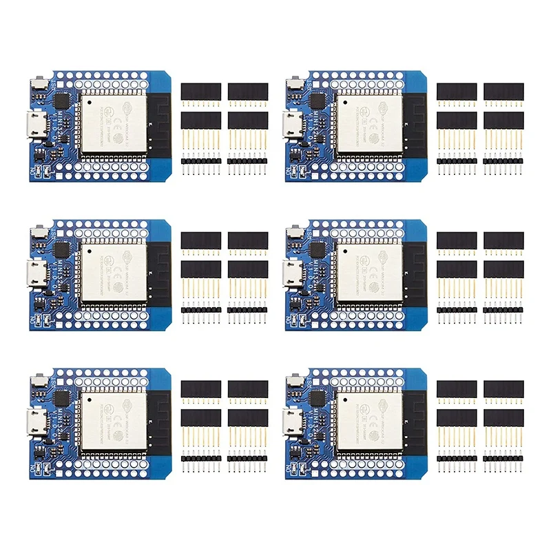 

Макетная плата Nodemcu Mini D1, 6 штук, модуль для ESP32 ESP-WROOM-32 WLAN, плата для разработки Интернета Wi-Fi