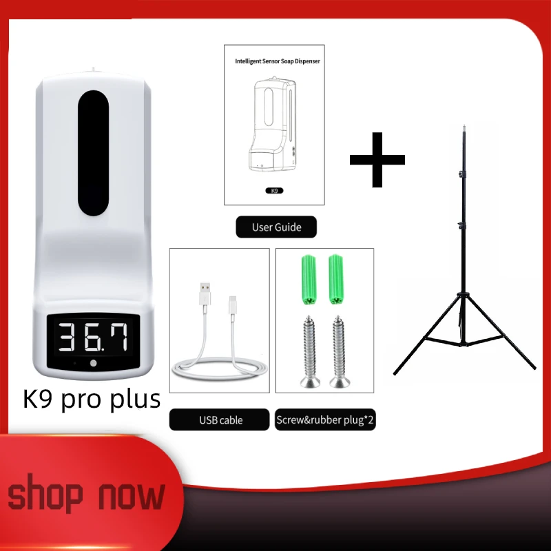 Цифровой ИК-термометр K9 Pro Plus настенный Бесконтактный автоматический диспенсер