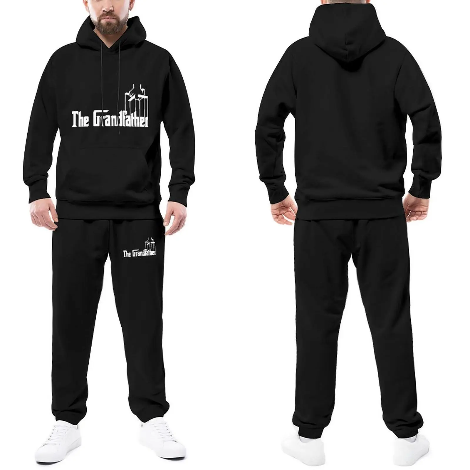 

Godfather Mens Tracksuit Set The Grandfather Fashion Sweatsuits Man Sweatpants And Hoodie Set Running