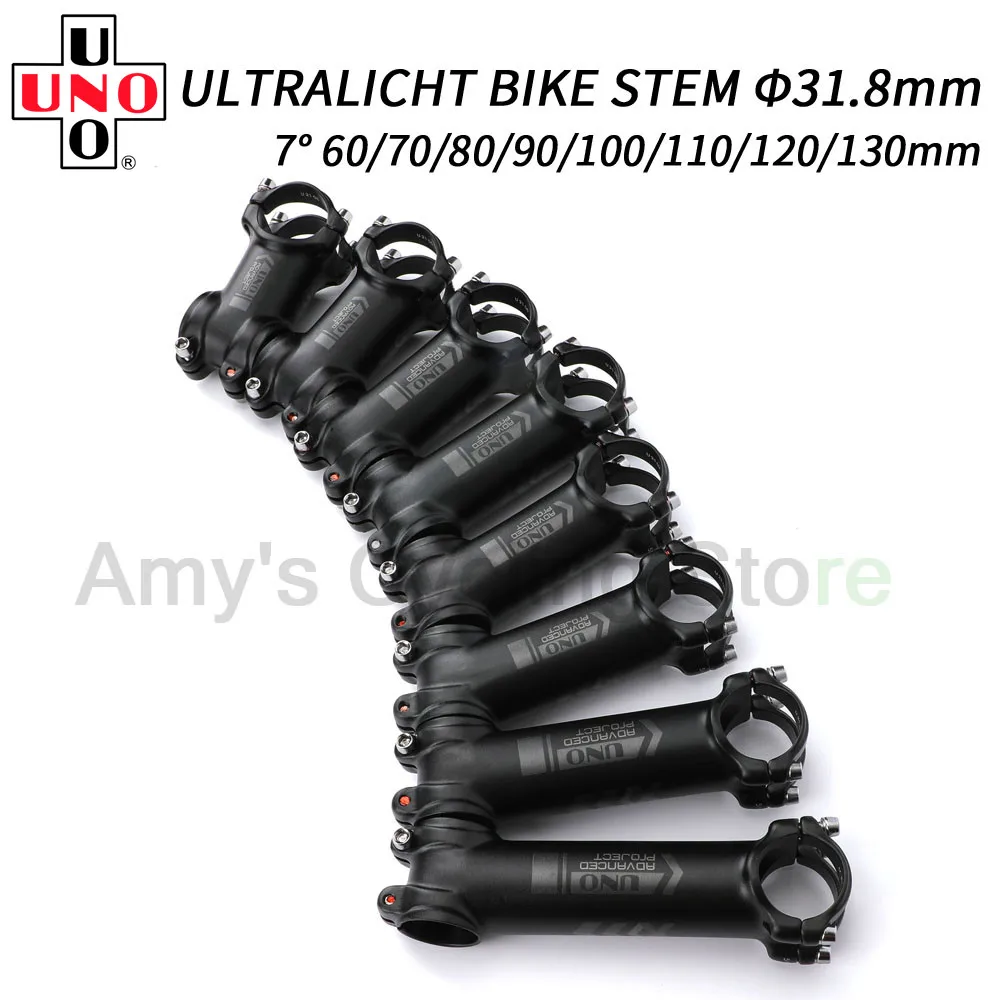 UNO 7 Degree 7050 Ultra-Light Bike Stem MTB Road Bicycle Stem 31.8x60/70/80/90/100/110/120/130mm Bicycle Accessories
