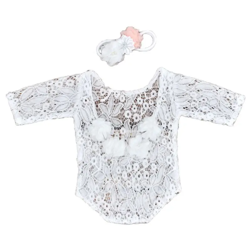 

Детский кружевной комбинезон + Жемчужная Повязка на голову