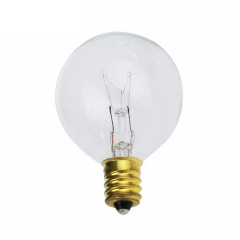10 шт./лот лампы G40 с прозрачным шаром гирлянда винтовая основа канделябры теплые