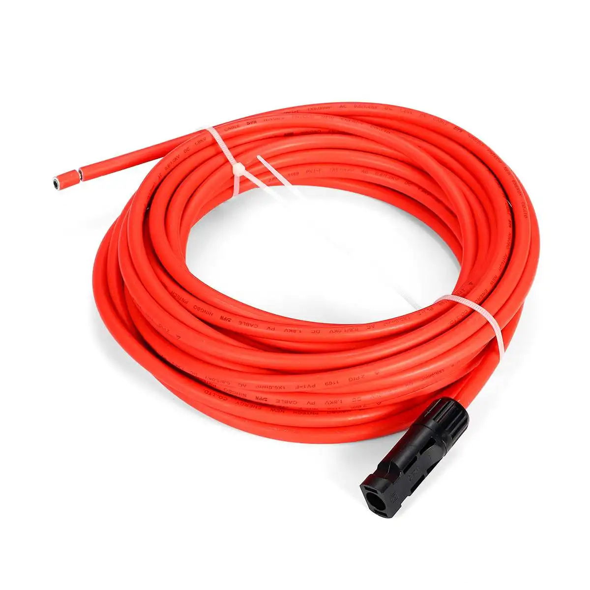 

20m 1 pair Solar Panel Extension Cable Copper Wire 2.5/4/6mm 14/12/10 AWG Black and Red with for Connector Solar PV Cable