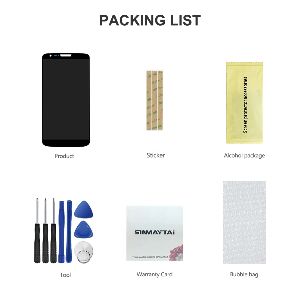 

AAA For 5.2'' LG G2 LCD Display Screen Frame+Touch Screen Panel Digitizer For D802 D801 D803 F320K LS980 D800 F320L F320S D802TR