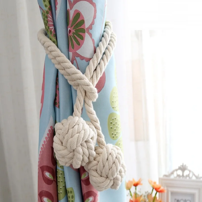 

Hand-woven home decoration tassel curtain strap plastic ball accessories bracket curtain accessories buckle rope