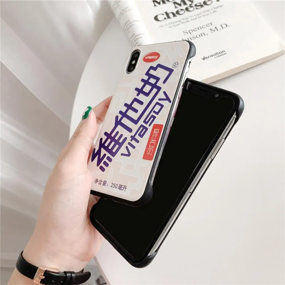 Дизайн Vitasoy VITA лимонная бутылка для напитков чехол s для iPhone7/8/xr Защитная силиконовая крышка чехол