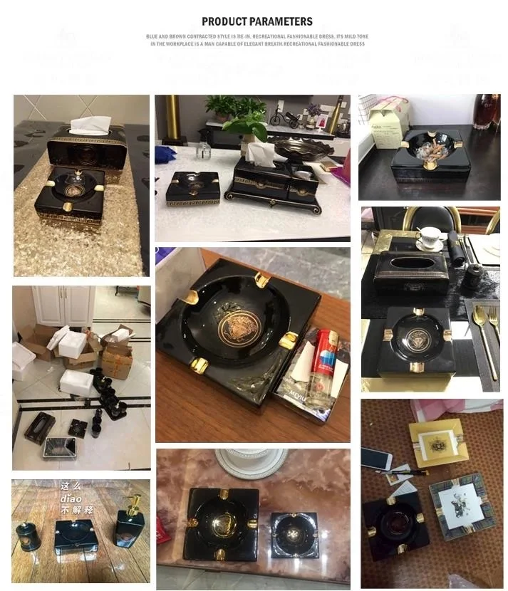 

European luxury ceramic ashtray tobacco cigarette ash tray creative personality retro large ashtray decoration horse box