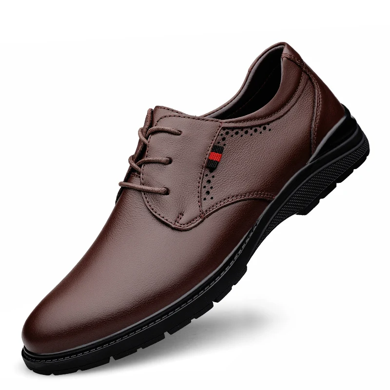 

Luxury Genuine Leather Male Dress Shoes Fashion Business Men's Cow Leather Shoes Comfortable Breathable Driving Shoes Men
