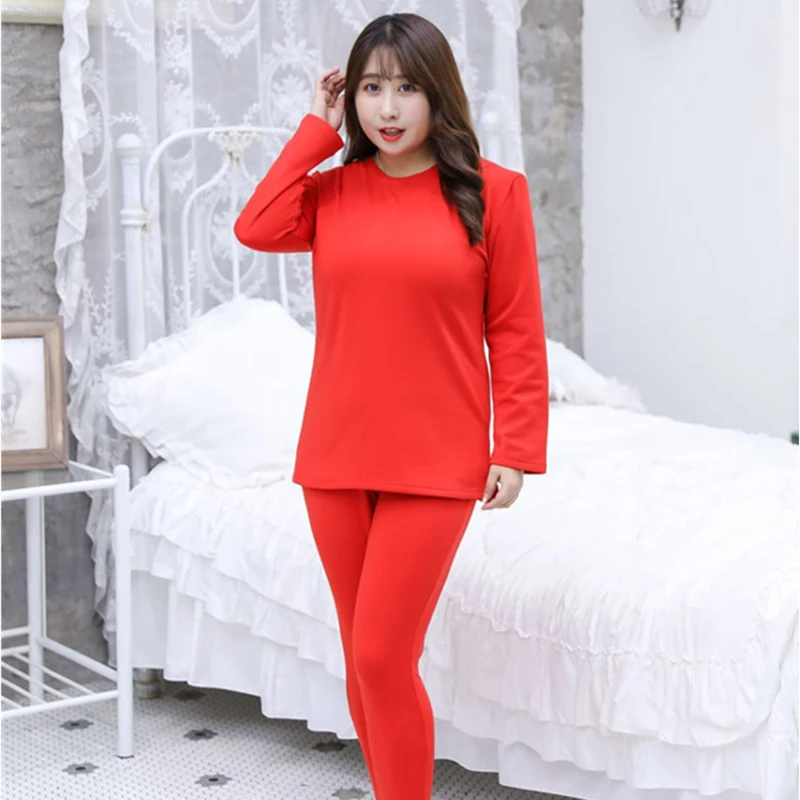 Женские длинные кальсоны на осень-зиму одежда из двух предметов теплый костюм 7XL