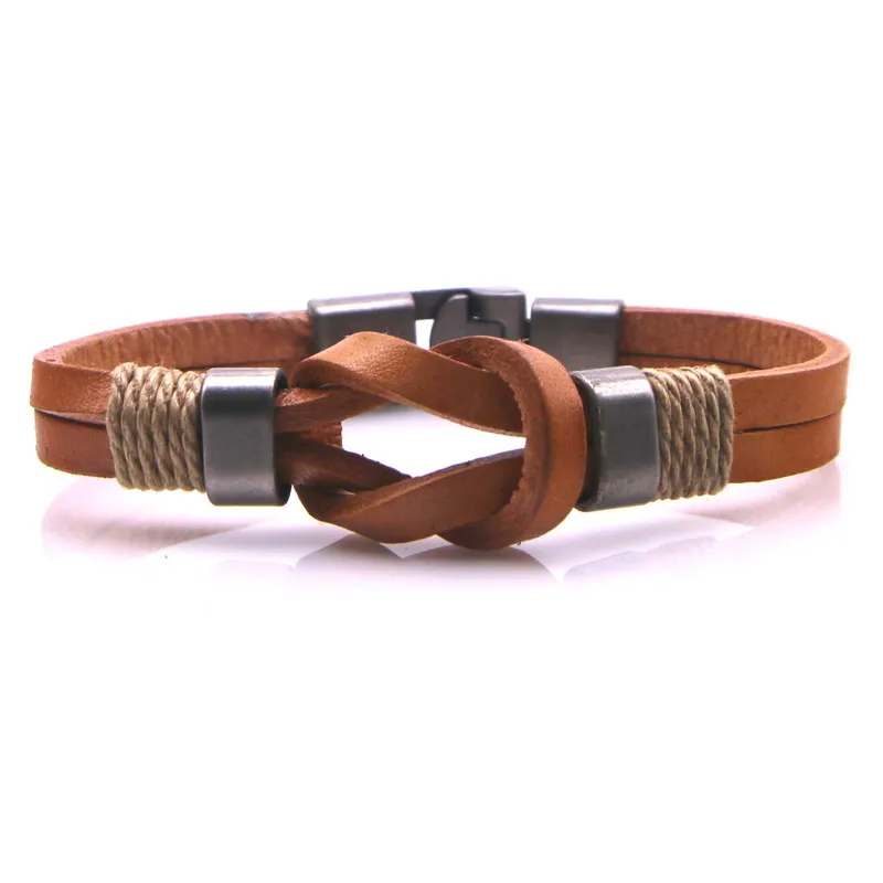 Vintage Black Brown Multi-Layer Leather Punk Bracelet Men's Women's Dollar Money Symbol Charm | Украшения и аксессуары