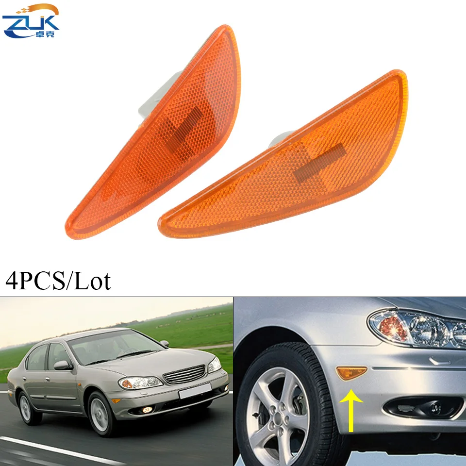 ZUK 4 шт./лот бампер Боковой Отражатель лампа для NISSAN Cefiro Maxima A33 1998 1999 2000 2001 2002 2003 2004