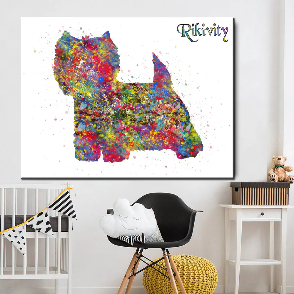 Rikivity Бостон терьер холст картины плакаты с изображениями собак принты настенные