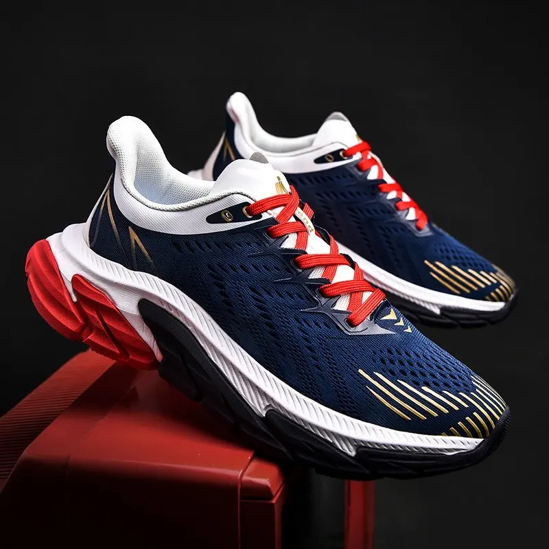 

2021 Spring New Sports Men's Shoes Breathable Comfortable Lightweight Casual Shoes Lace-up Rubber Hard-Wearing Sport Shoes 39-44