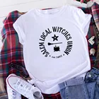 Забавная женская футболка с изображением ведьм сэйлема, лето хлопковая футболка с коротким рукавом, женская Свободная Повседневная футболка