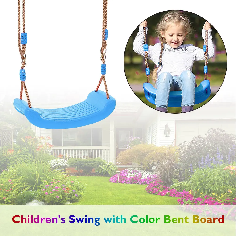 

Children Colorful Outdoor Plastic Swing Rope Seat Toy for Kids Belt Seat Toys Hanging Kindergarten Playground Sports Gifts