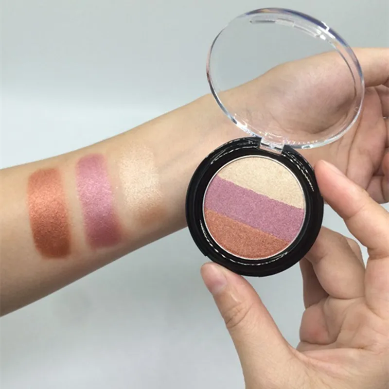 3 Цвета Палитра теней для век переливающиеся корейские тени макияжа долгостойкие