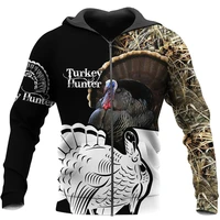 beautiful turkey hunter 3d printed menwomen zip hoodie sweatshirts autumn winter fashion zip jacket z040