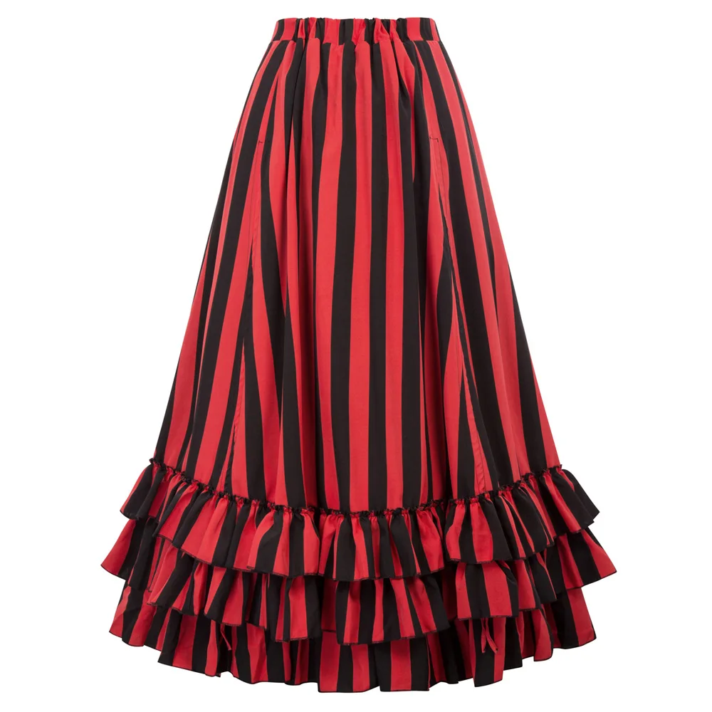 

Ladies Skirt BP Women's Gothic Bustle Vintage Retro Elastic Waist Length