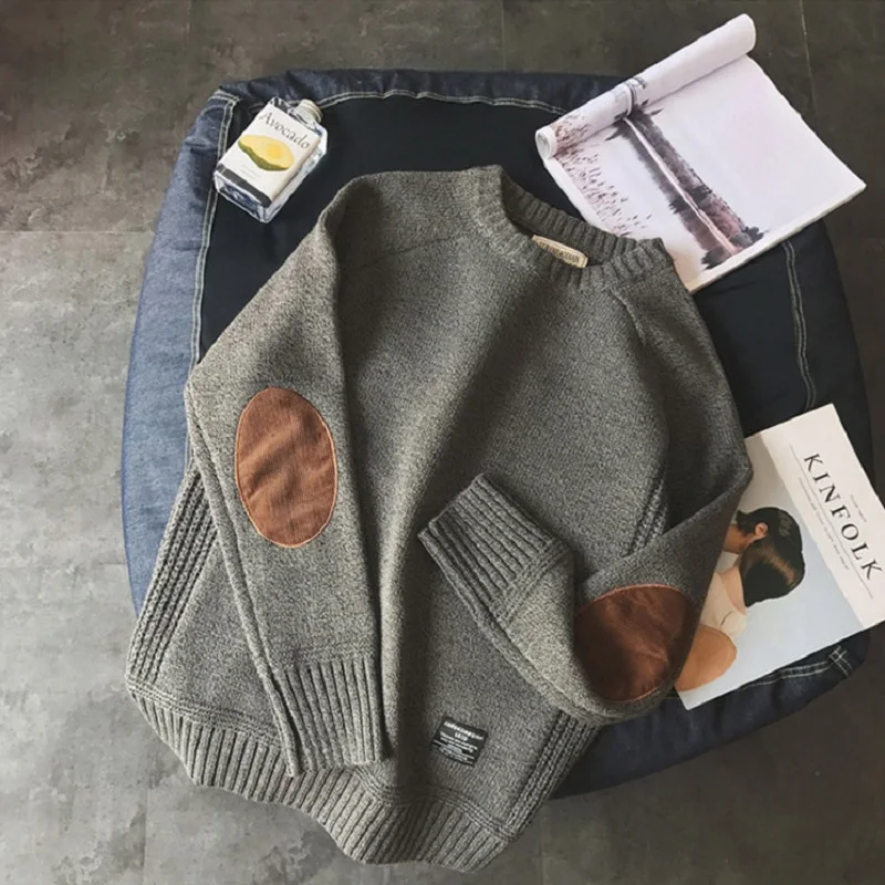 

2021 Casual Pullover Hombre Fashion Sweater for Men Warm Solid High-Quality New Spring Autumn Long Sleeve Male