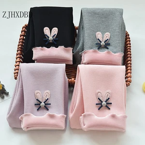 Toddler Girls Leggings 2021 Spring Children Pants For Kids Leggings Plus Velvet Cotton Thick Girl Tr