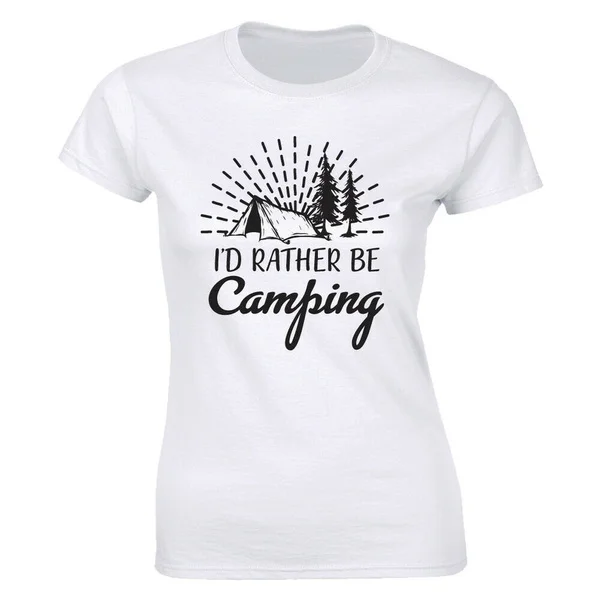 

I'd Rather Be Camping T-shirt Funny Camper Camp Shirt Hiking Outdoor Mountain