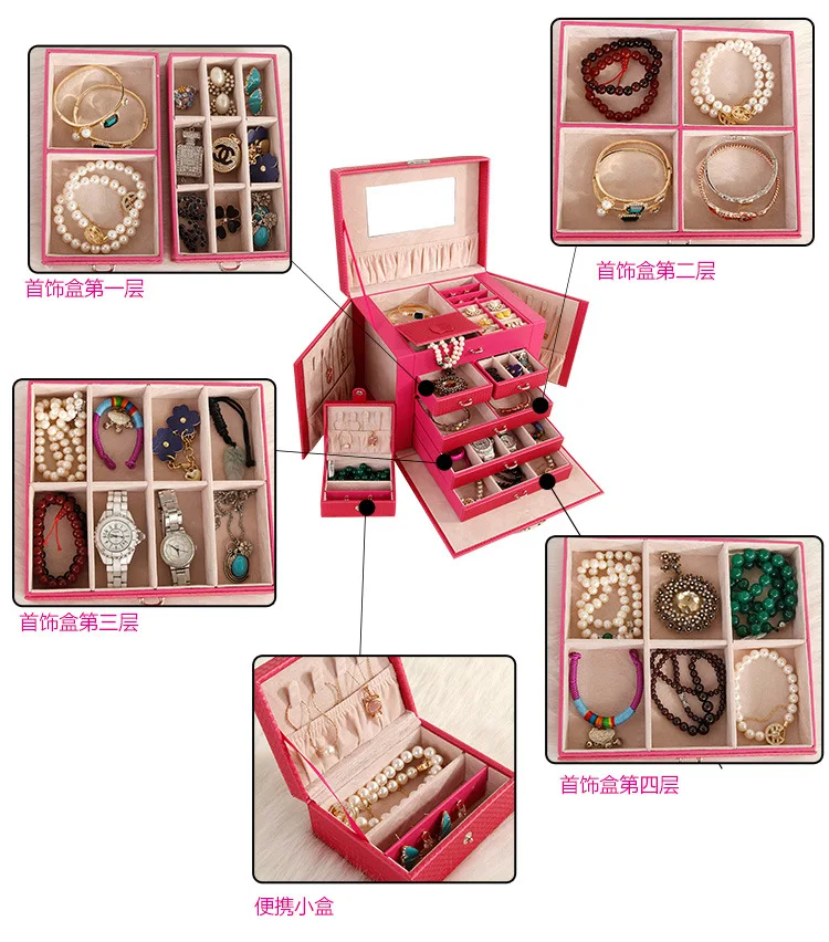 

Girl Jewelry Box for Women with Travel Jewelry Organizer Jewelry Box with Necklace Holder Display Case for Earring Ring Dangling