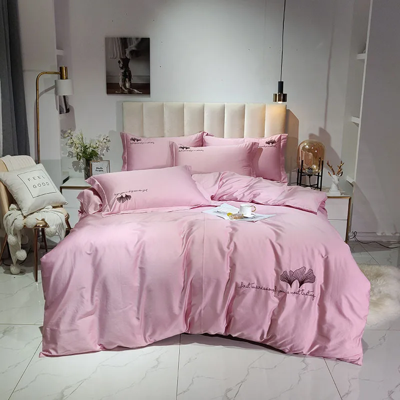 

Luxury 600TC Egyptian Bedding Set King Queen Size 4/6pcs Bed Linen Silk Cotton Duvet Cover Lace Satin Bed Sheet Set Pillowcases