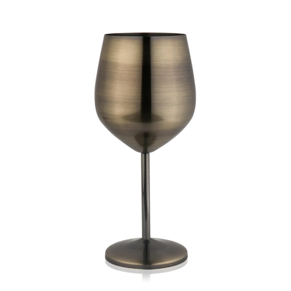 

Red Wine Glass Goblet Polishing Single-Tier Stainless Steel Party Barware Shatterproof Cup Drinking Utensils For Bar Restaurant