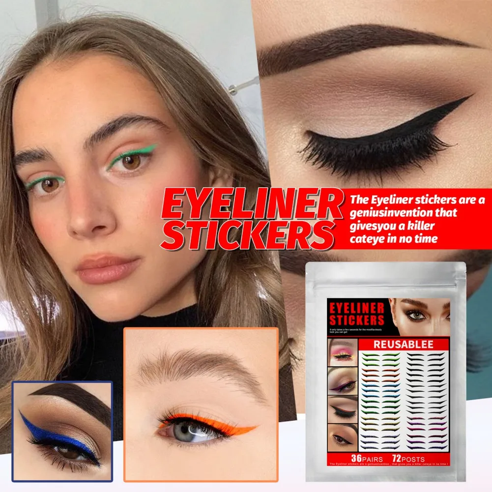 

40 Pcs Reusable Eyelid Eyeliner Stickers Double Eyelid Sticker Eyeliner Liner Adhesive Makeup Eyeliner Eyeshadow Face Sticker